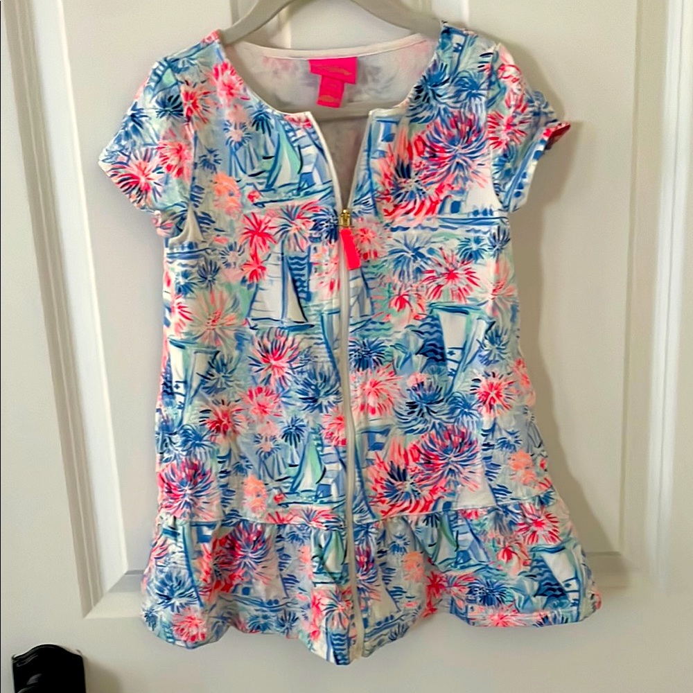 Lilly Pulitzer firework and Sailboat Print swim coverup